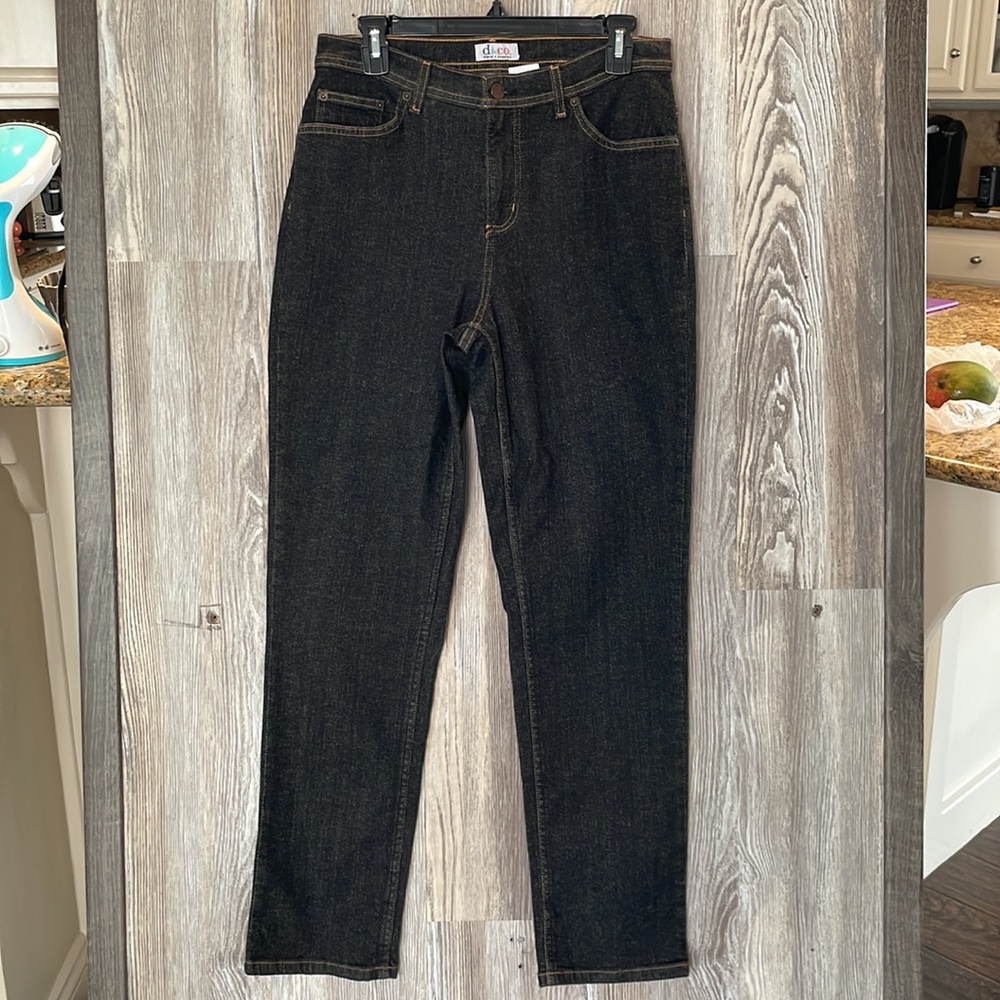 D&co dark denim jeans, high rise, 10
